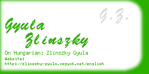 gyula zlinszky business card